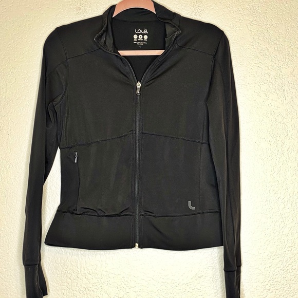 Lole Tops - LOLE Black Yoga Full Zip Jacket Large Floral